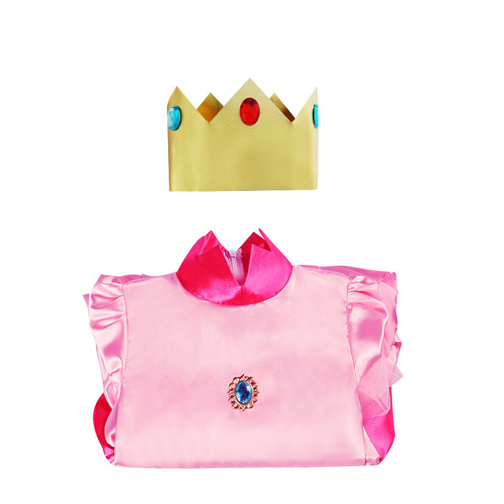 Adult Women Princess Peach Cosplay Costume Mesh Dress Outfits Halloween Carnival Suit