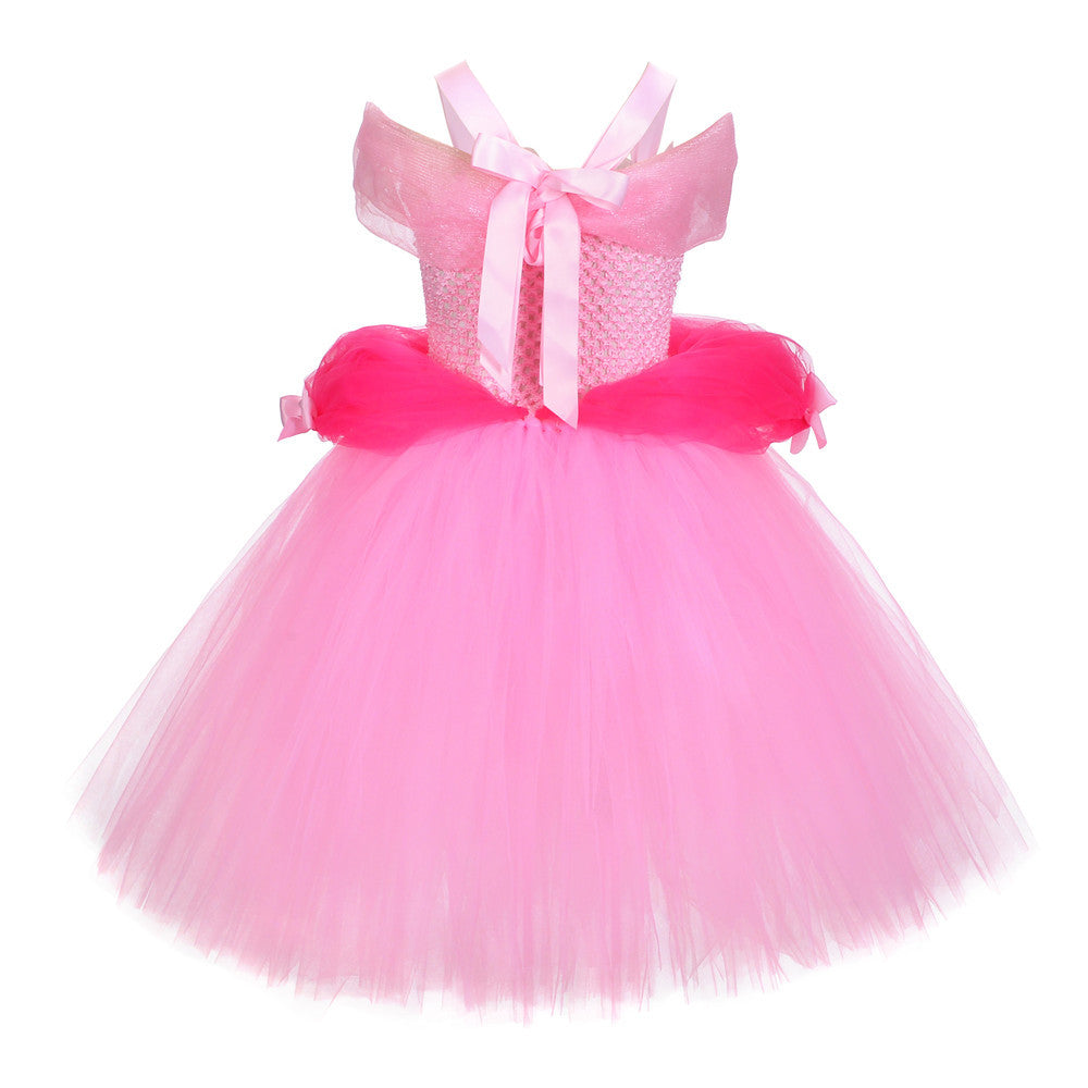 Snow White Princess Costume Kids Girls Cosplay Party Tutu Cake Dress Halloween Outfit