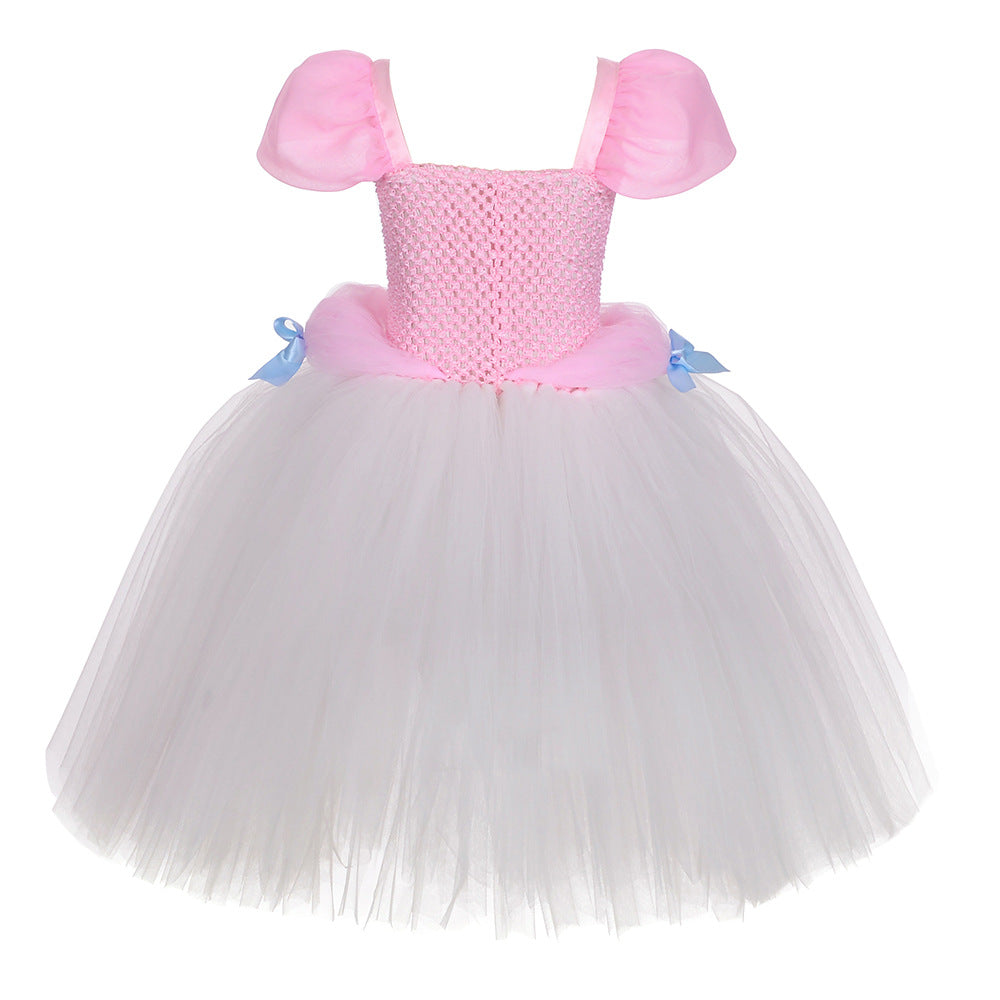 Snow White Princess Costume Kids Girls Cosplay Party Tutu Cake Dress Halloween Outfit