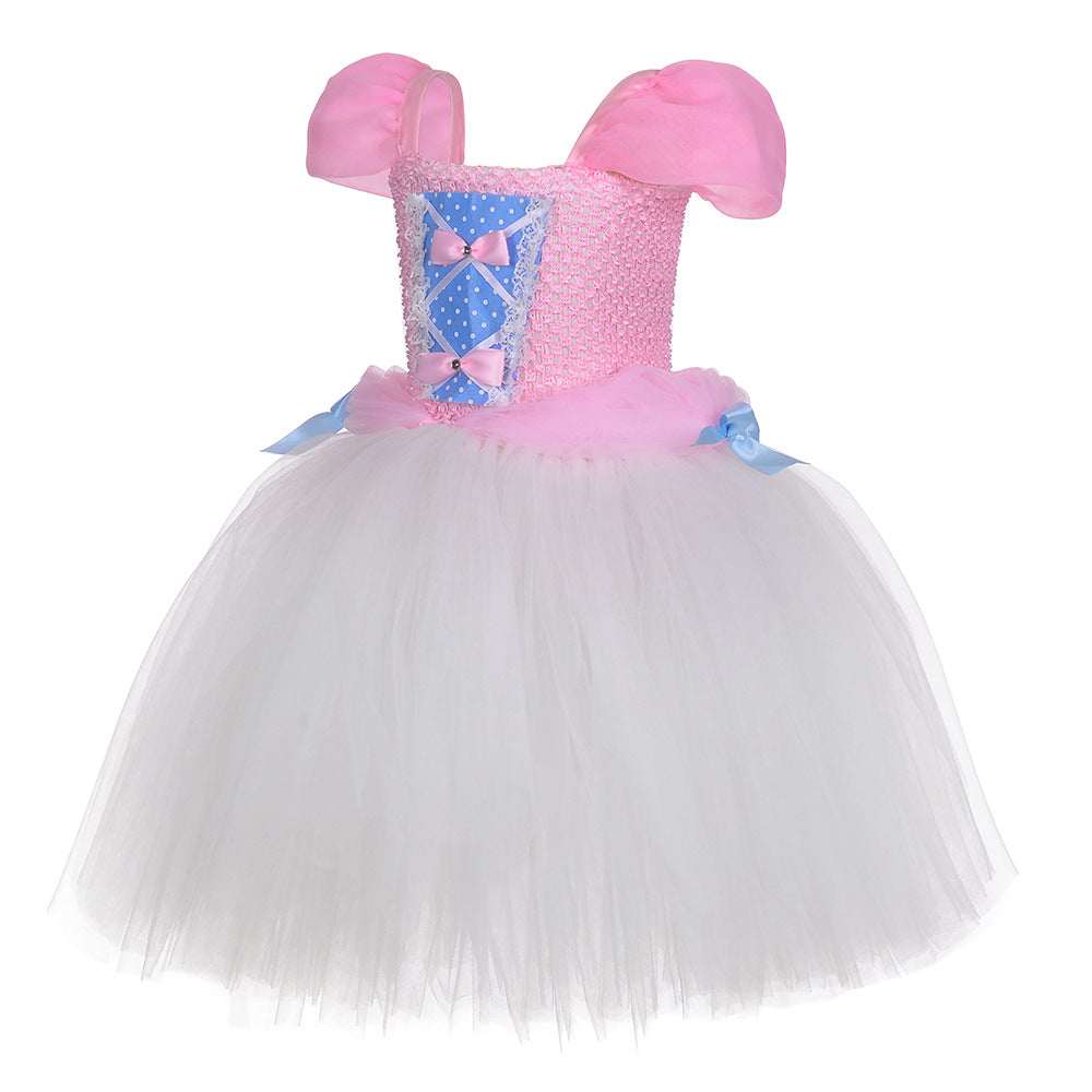 Snow White Princess Costume Kids Girls Cosplay Party Tutu Cake Dress Halloween Outfit
