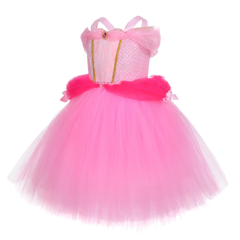 Snow White Princess Costume Kids Girls Cosplay Party Tutu Cake Dress Halloween Outfit