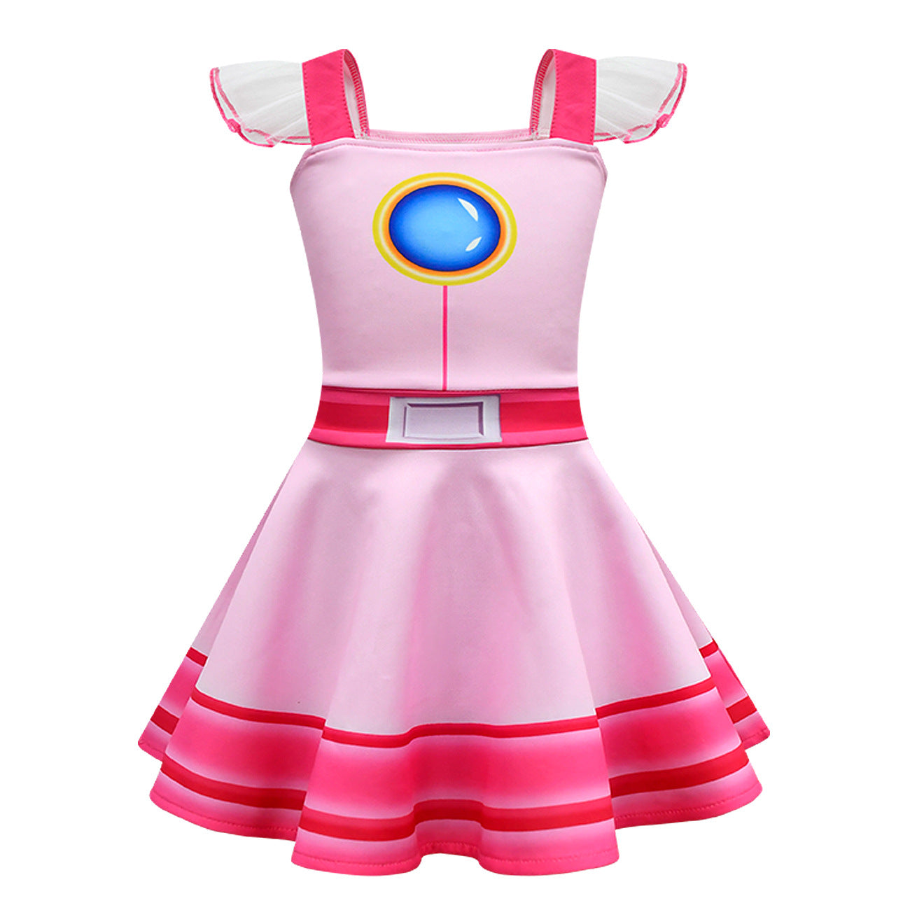 Princess Peach Cosplay Costume Super Mario Bros Girls Dress Bag Suits Halloween Carnival