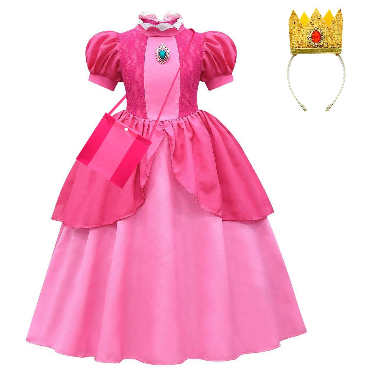 Super Mario Bros Princess Peach Kids Girls Tutu Dress Outfits Cosplay Costume