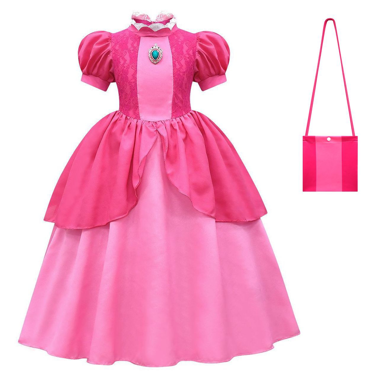 Super Mario Bros Princess Peach Kids Girls Tutu Dress Outfits Cosplay Costume