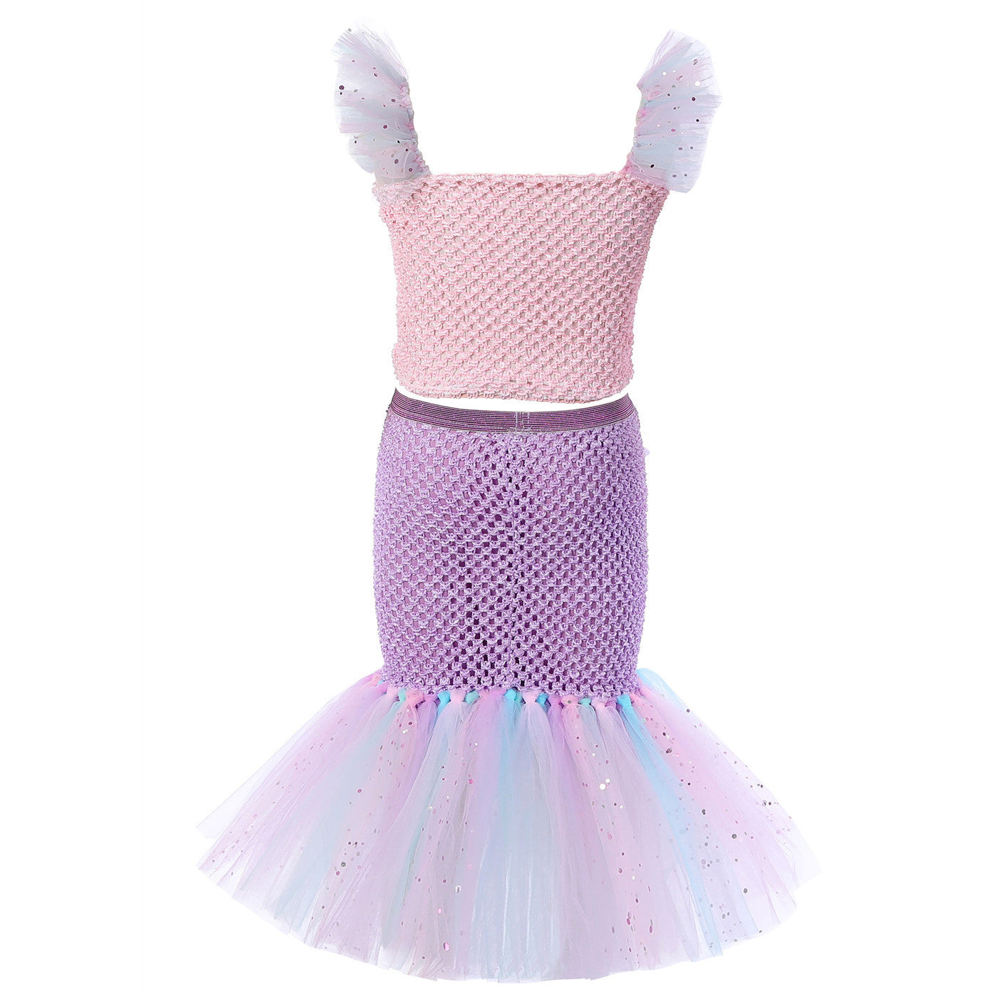 Mermaid Princess Costume Kids Girls Cosplay Party Tutu Dress Halloween Outfit