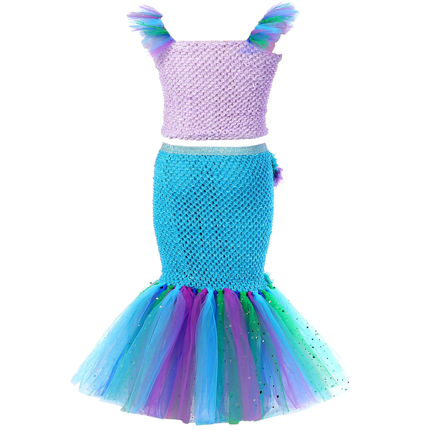 Mermaid Princess Costume Kids Girls Cosplay Party Tutu Dress Halloween Outfit