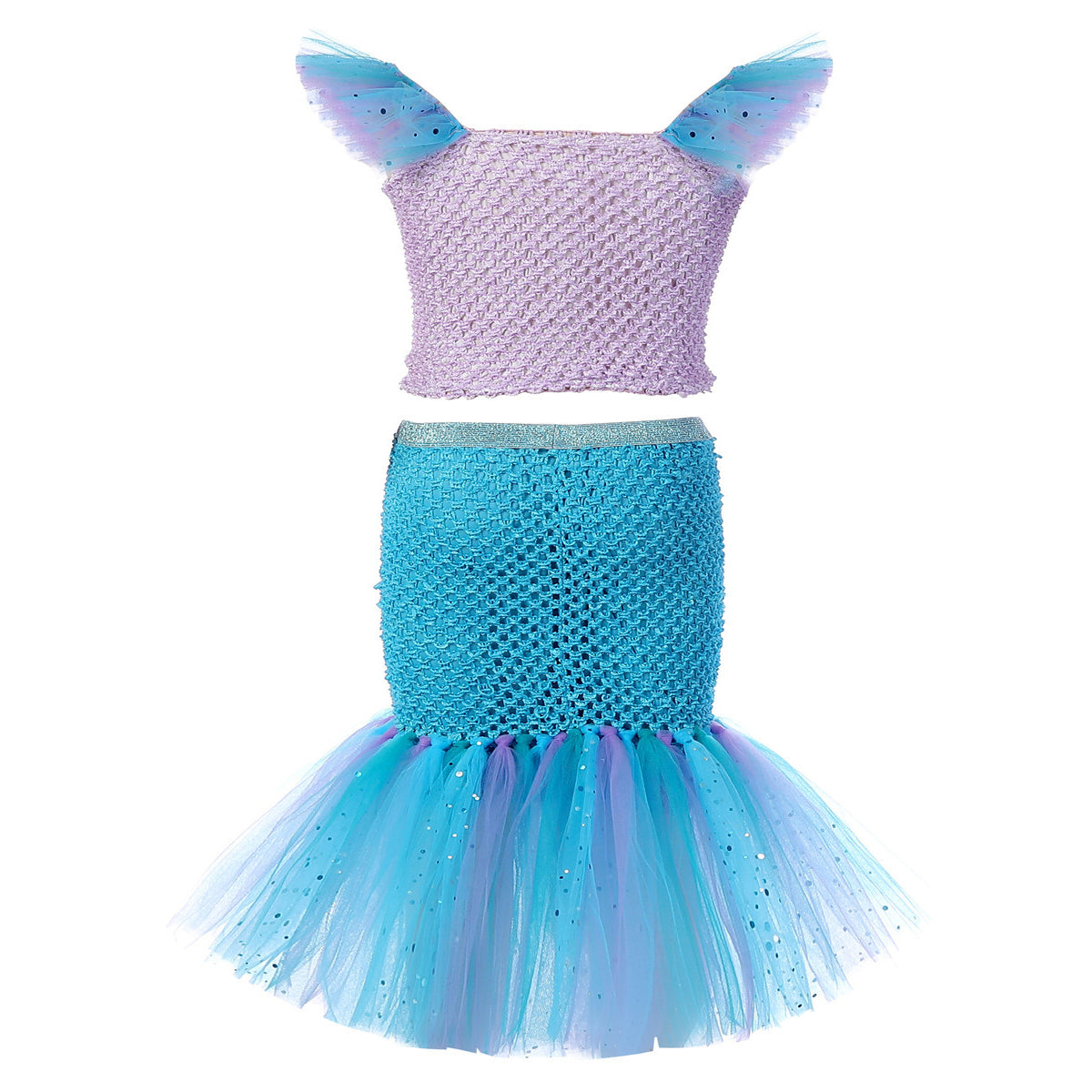 Mermaid Princess Costume Kids Girls Cosplay Party Tutu Dress Halloween Outfit