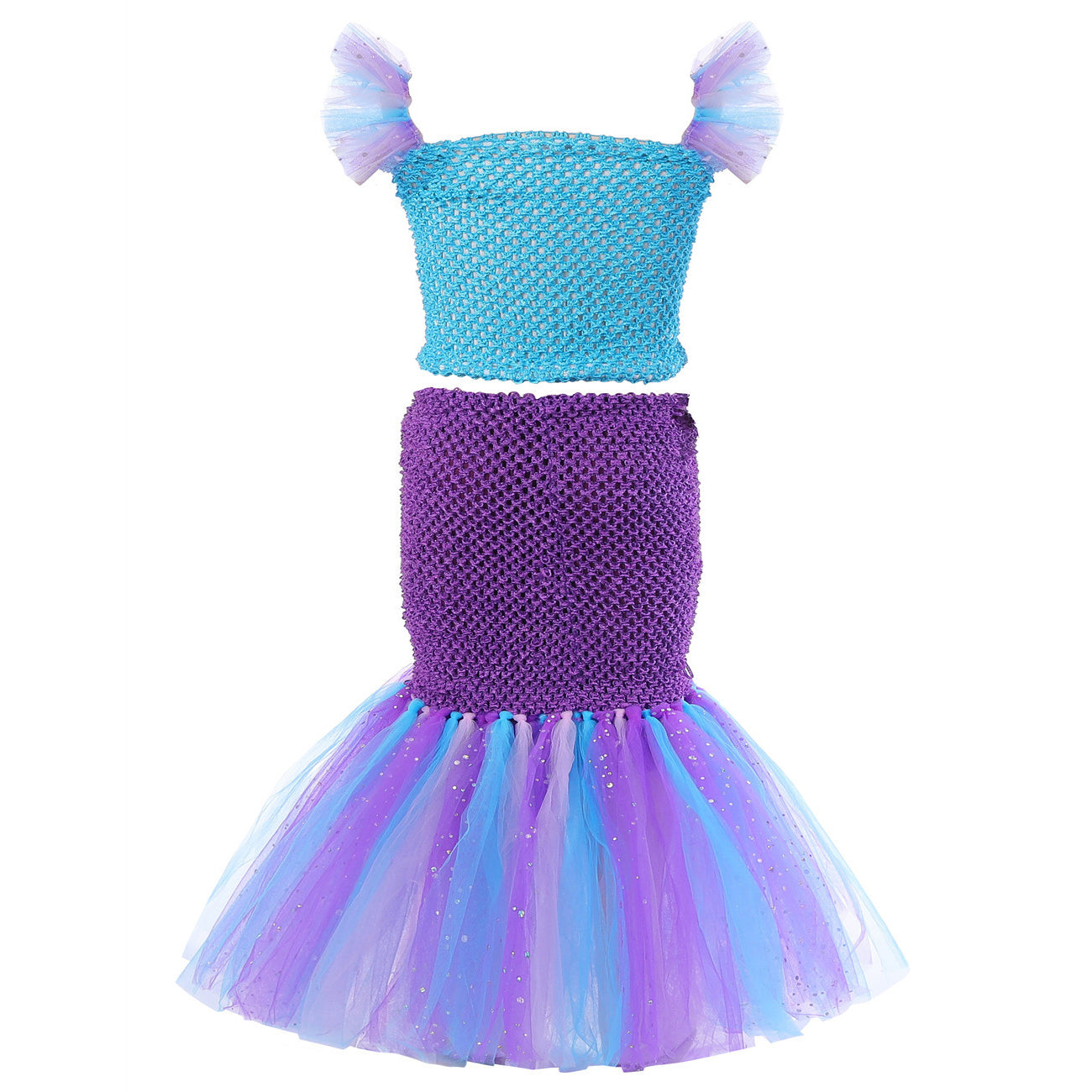 Mermaid Princess Costume Kids Girls Cosplay Party Tutu Dress Halloween Outfit