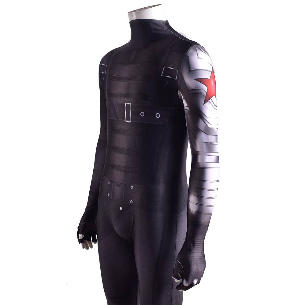 Bucky Barnes Winter Soldier Cosplay Costume Jumpsuit Zentai Party Carnival - Azufun