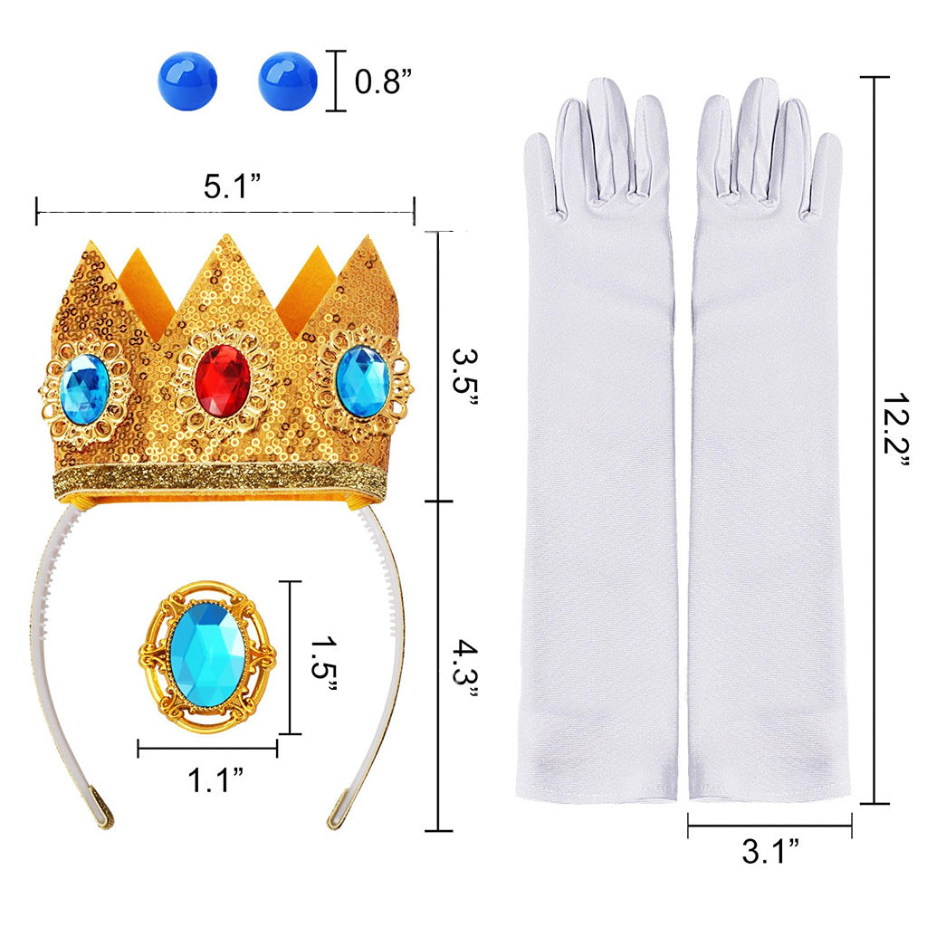 Super Mario Peach costume accessores set