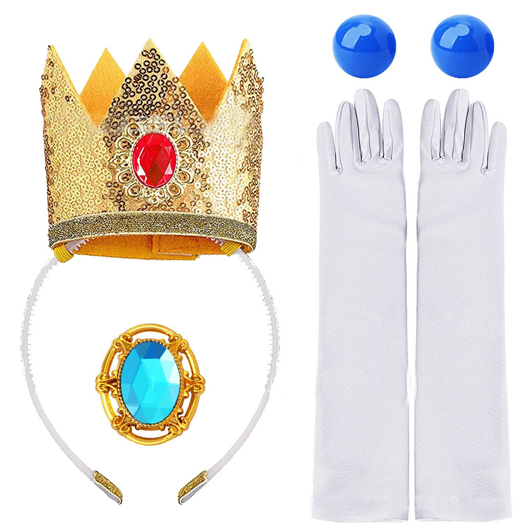 Super Mario Peach costume accessores set