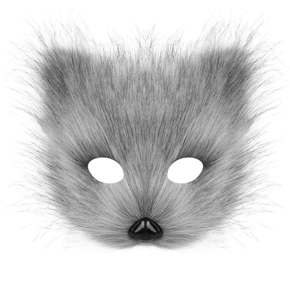 Simulation fox mask gloves plush fox tail set cos props accessories