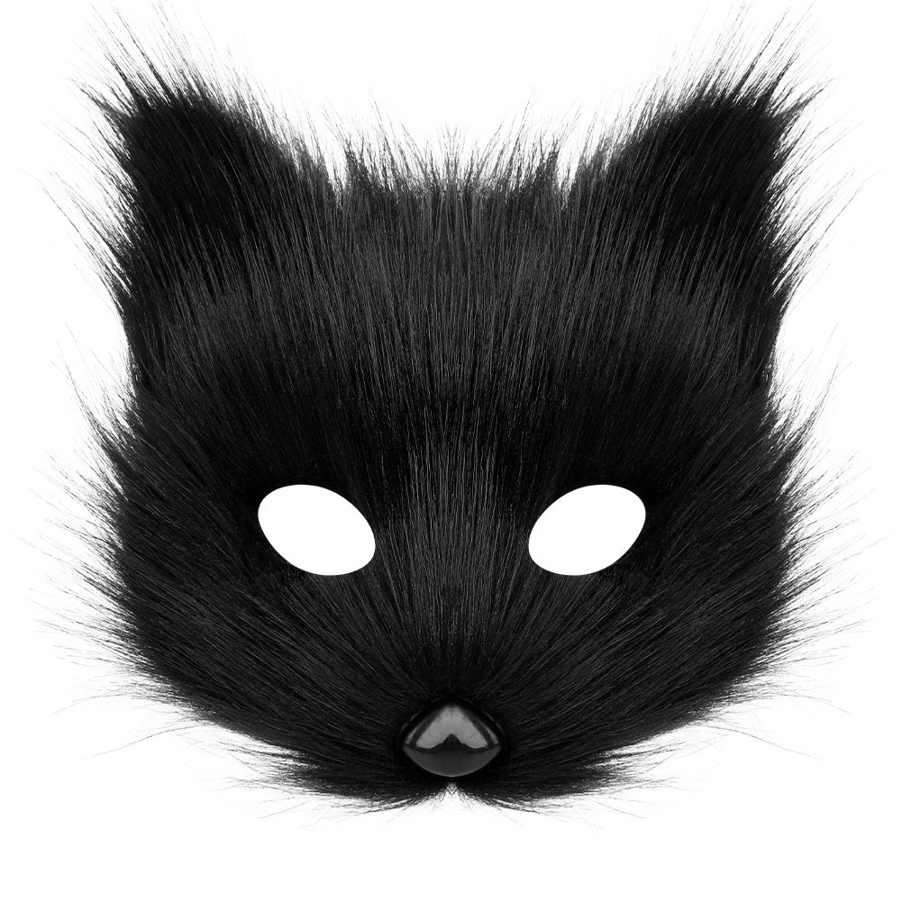 Simulation fox mask gloves plush fox tail set cos props accessories