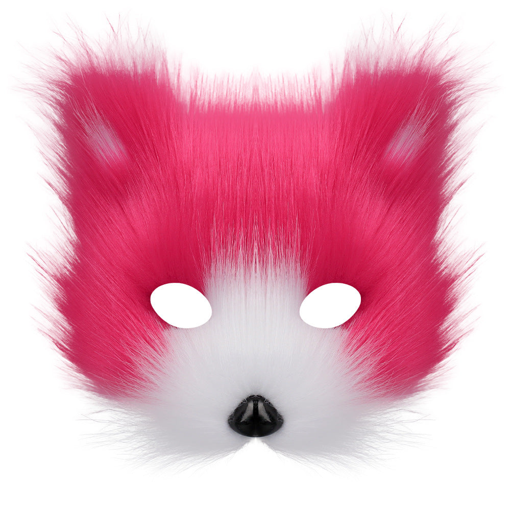 Simulation fox mask gloves plush fox tail set cos props accessories