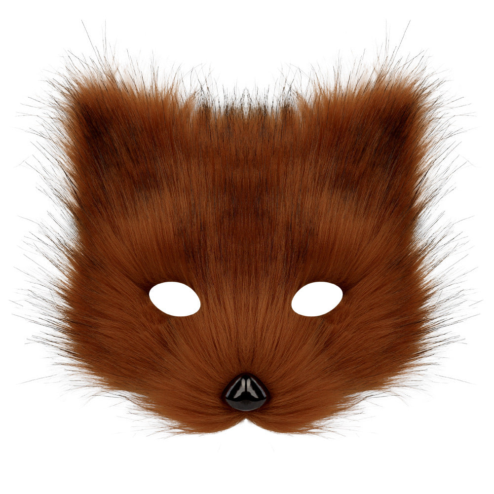Simulation fox mask gloves plush fox tail set cos props accessories