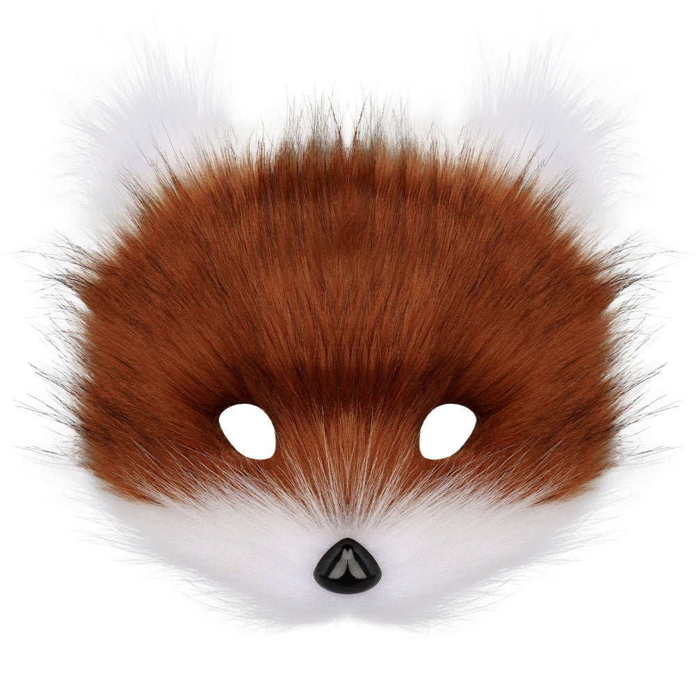 Simulation fox mask gloves plush fox tail set cos props accessories