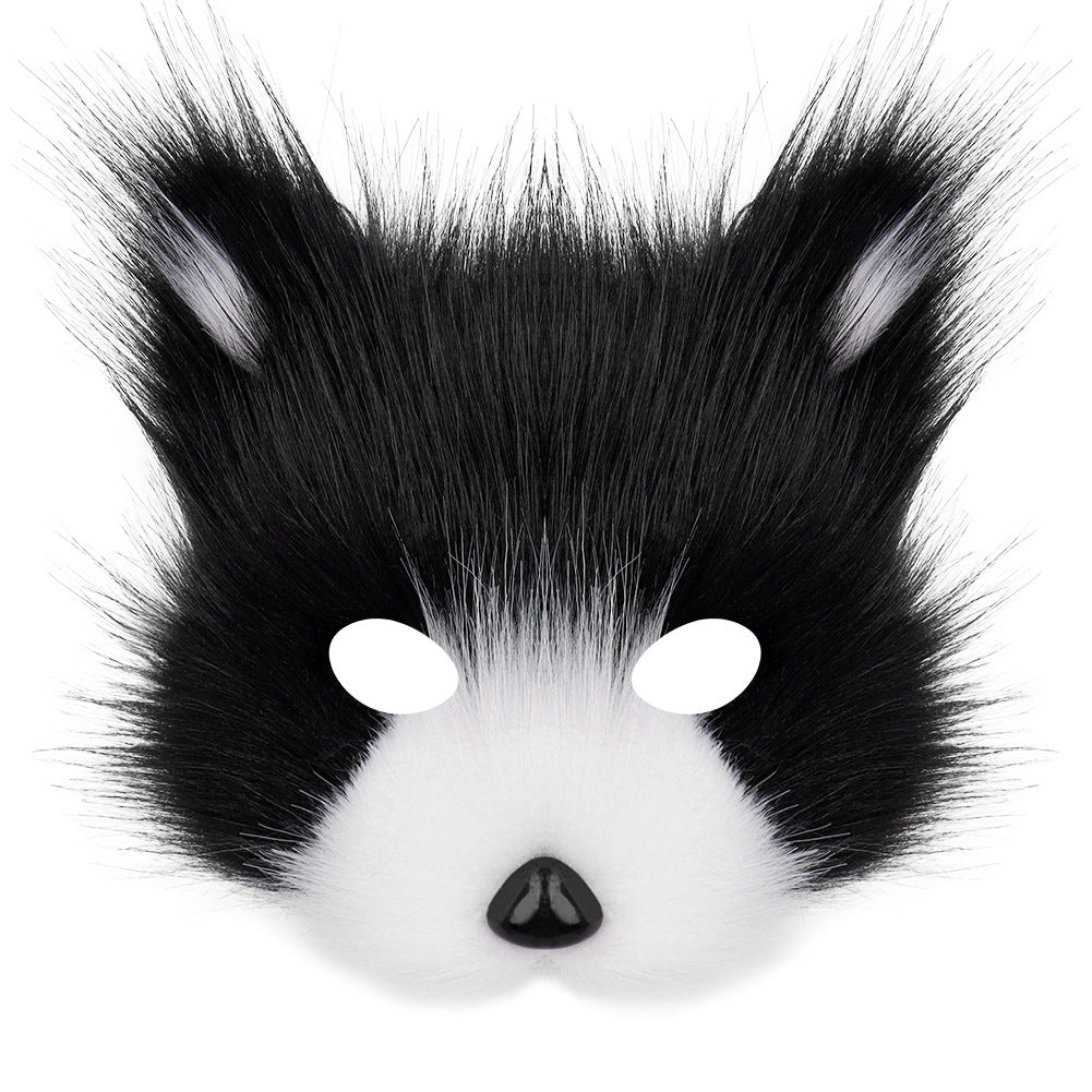 Simulation fox mask gloves plush fox tail set cos props accessories