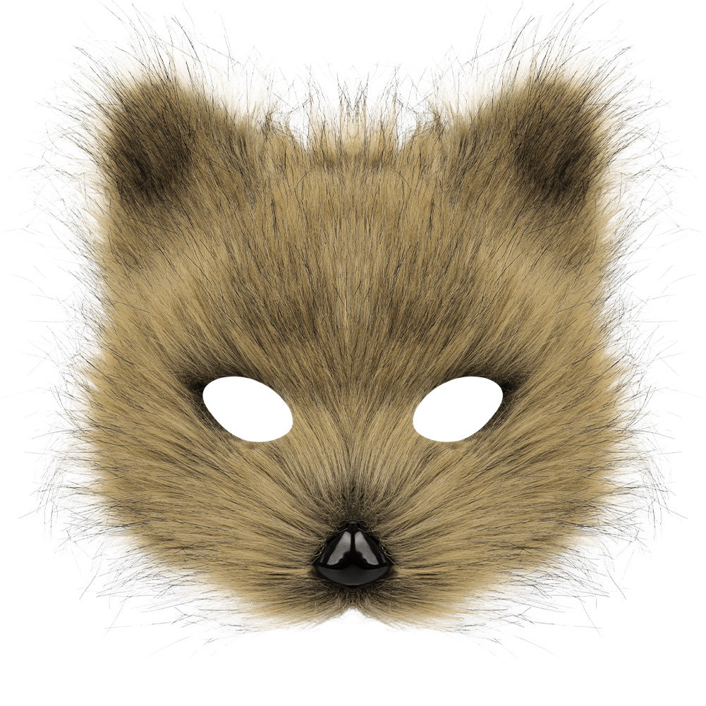 Simulation fox mask gloves plush fox tail set cos props accessories