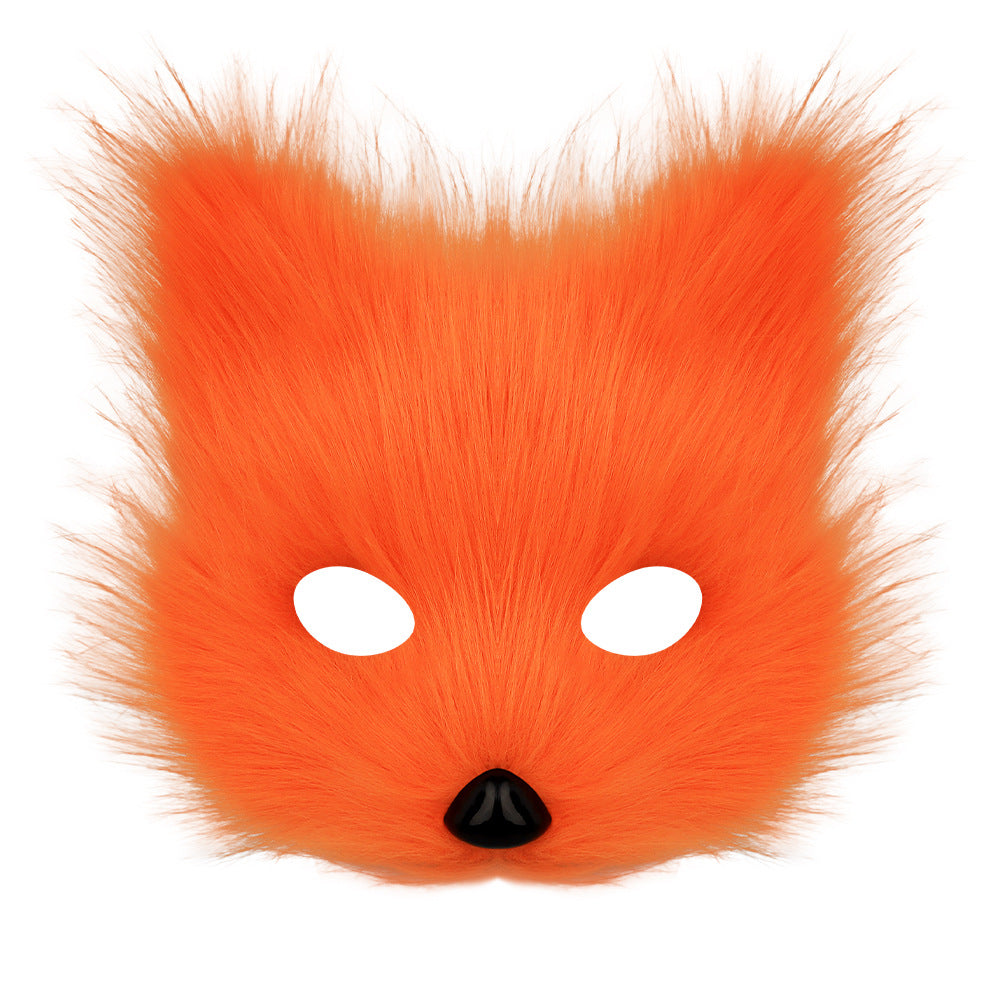 Simulation fox mask gloves plush fox tail set cos props accessories