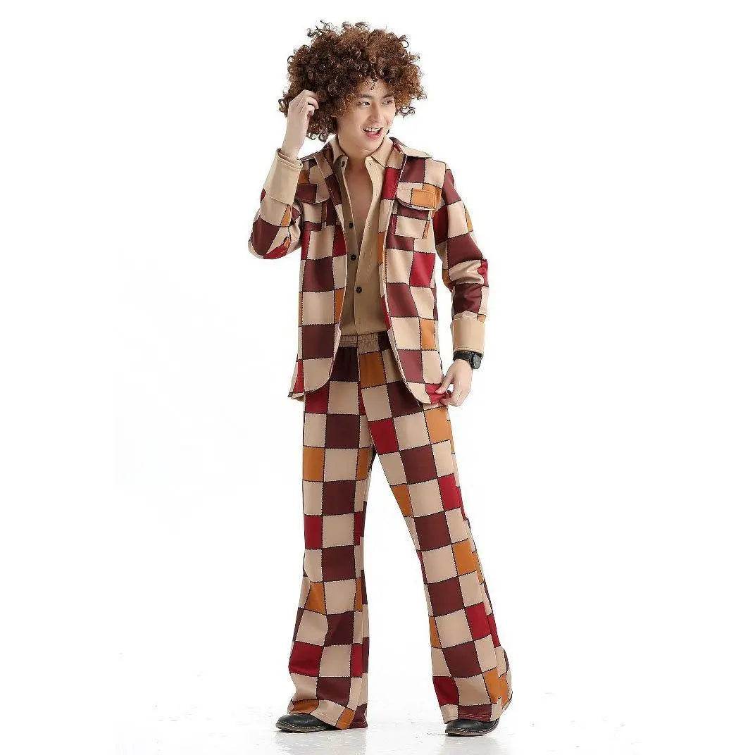 1920s Disco Stage Masquerade Fancy Dress Costumes Halloween For Women Men Leisure Suit - Azufun
