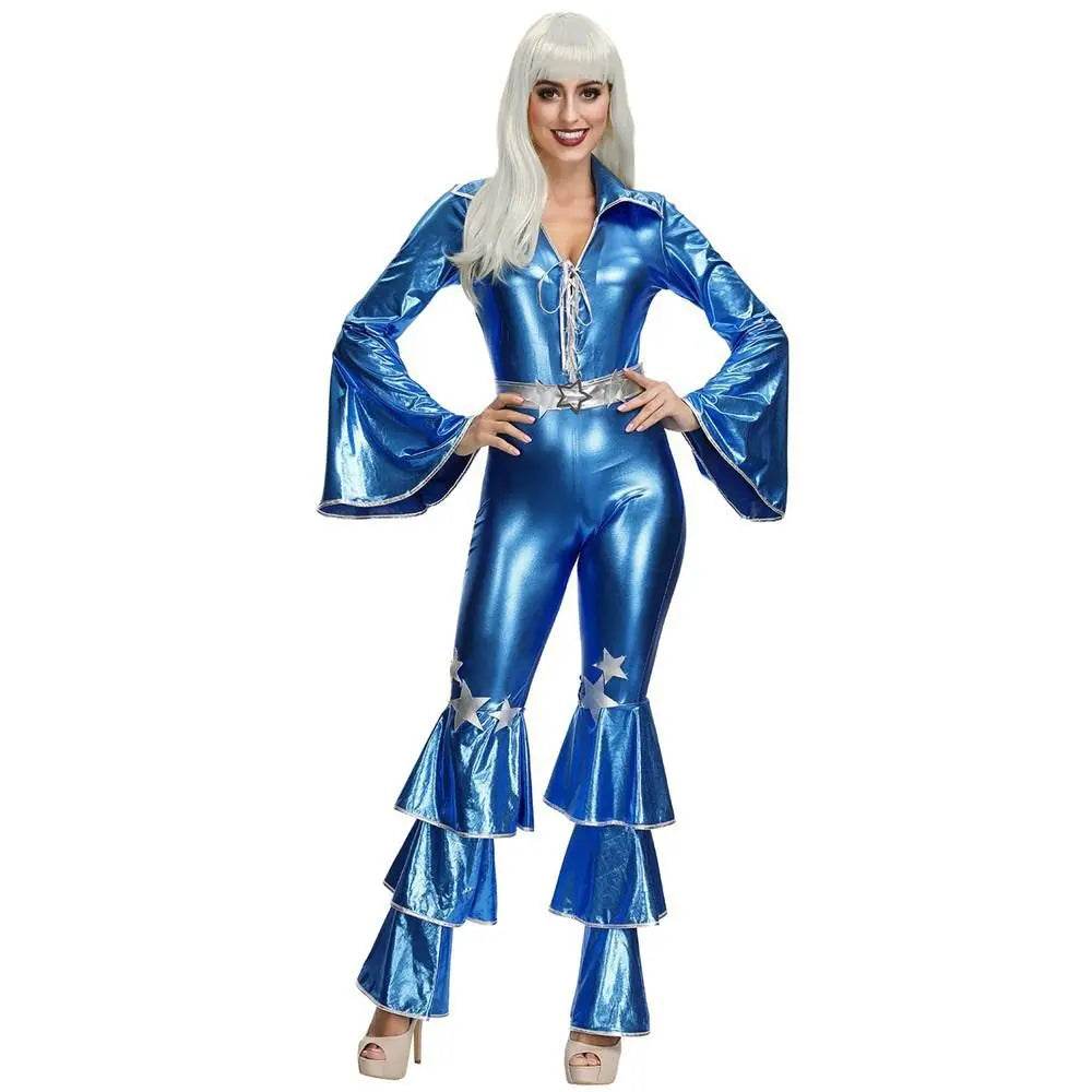 1970s Dancing Dream Blue 70s Costumes - Azufun