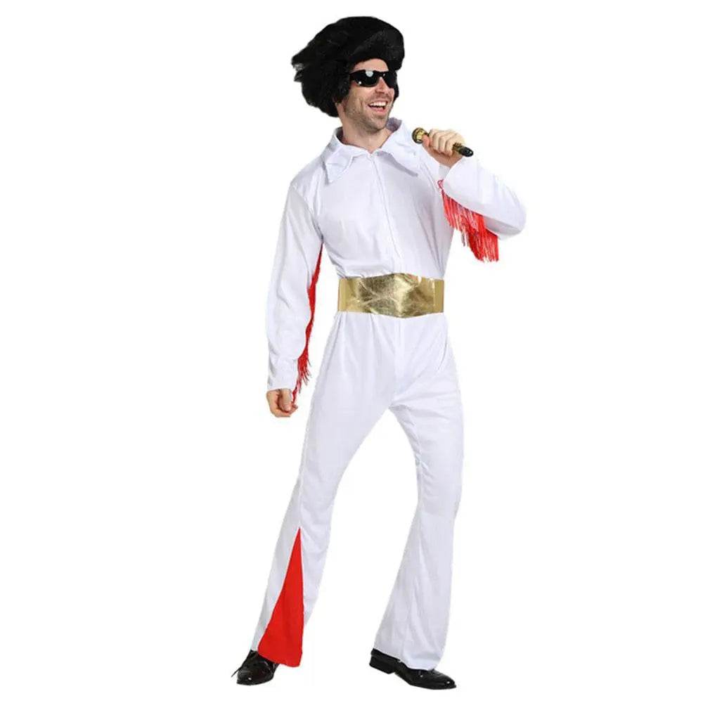 1970s Elvis Retro Costume 70s Costumes Jumpsuit - Azufun