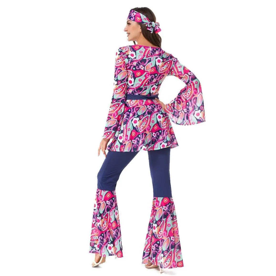 1970s Retro Disco Couple Hippie Hhip Hop Stage Costume Women Men Fancy Dress Halloween - Azufun