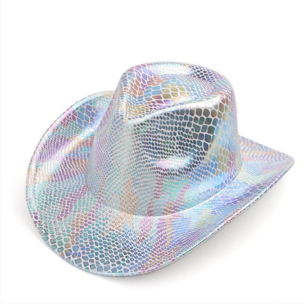 Western cowboy hat men's retro sequined Party dance - Azufun