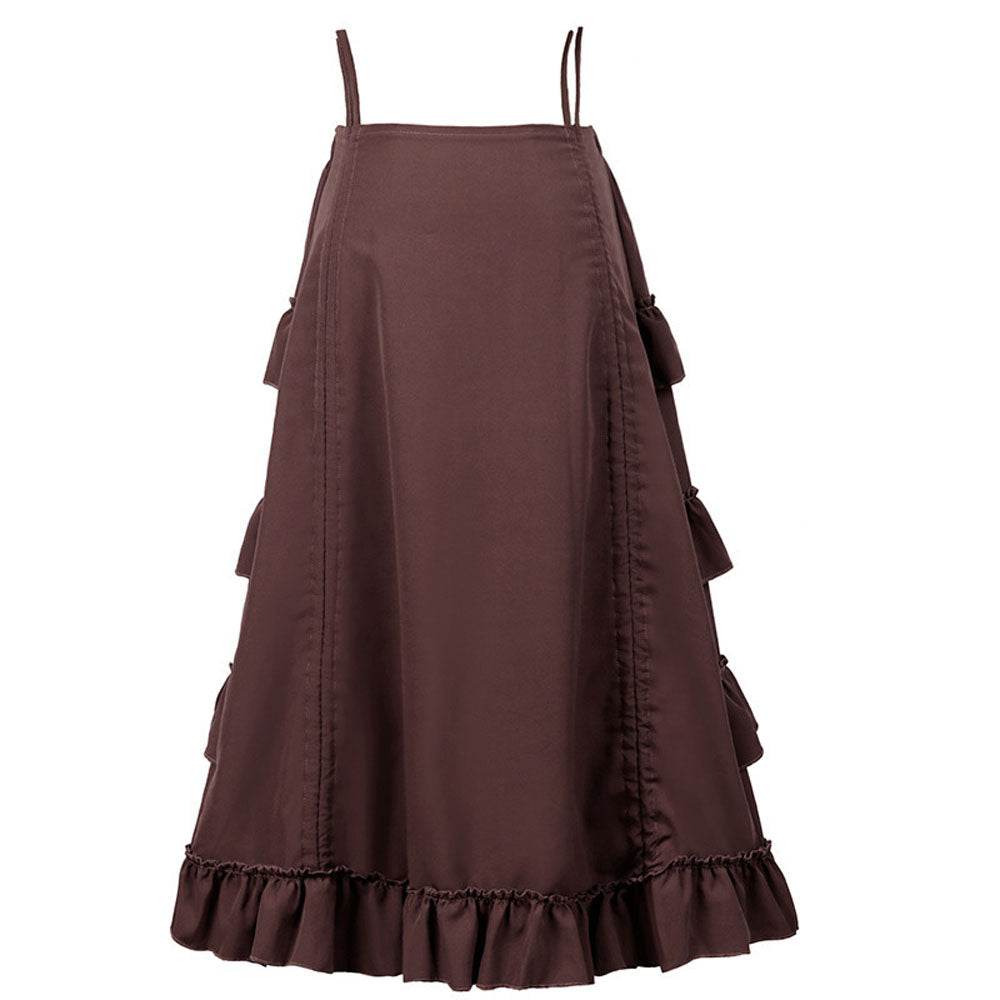 Medieval Women's Retro Style Drawstring Waist Dance Skirt Dress - Azufun