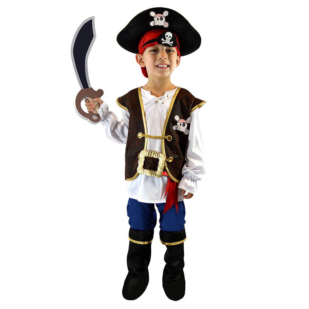 Halloween Kids Boys Girls Pirate Costume Set for Toddler Themed Party - Azufun