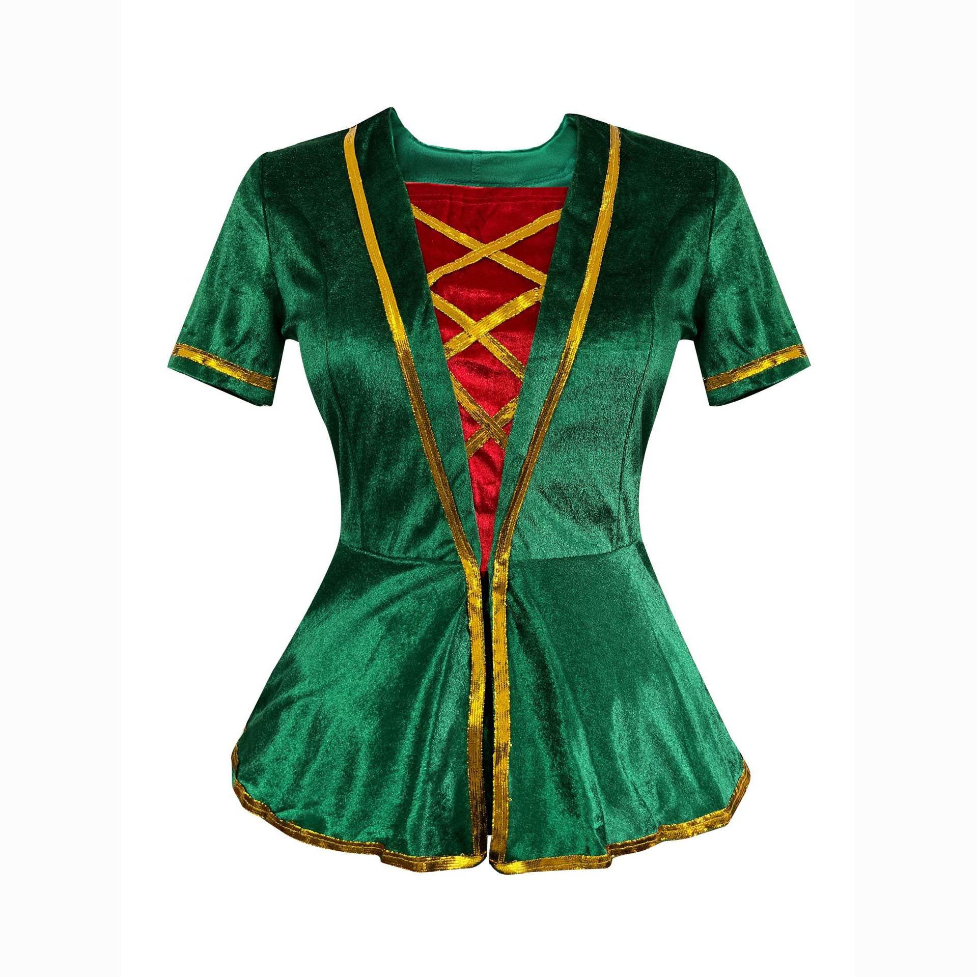 Green Christmas Party dress Costume adult couple stage costume - Azufun