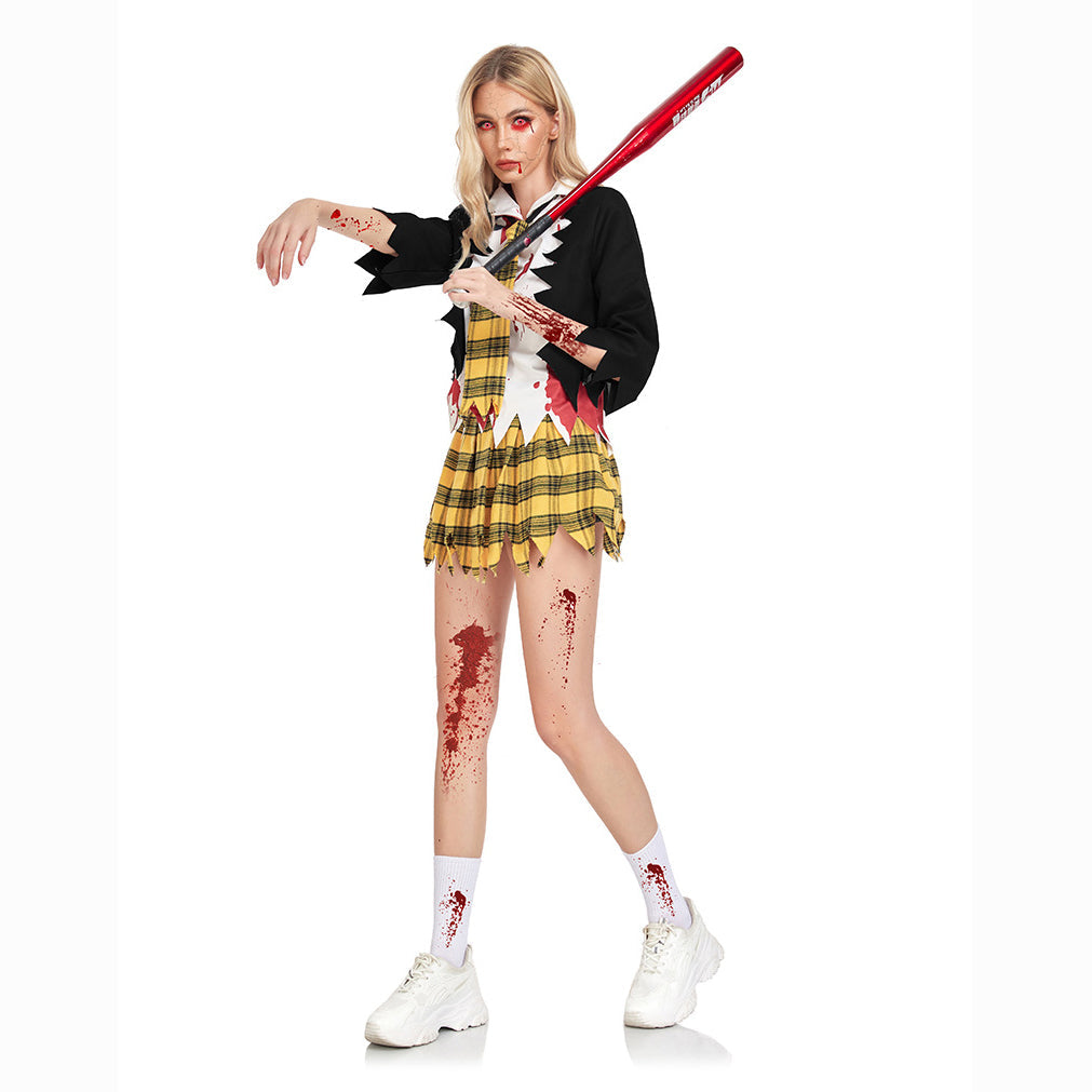 College Vampire Outfit Horror Zombie Student Uniform Party Women Halloween - Azufun