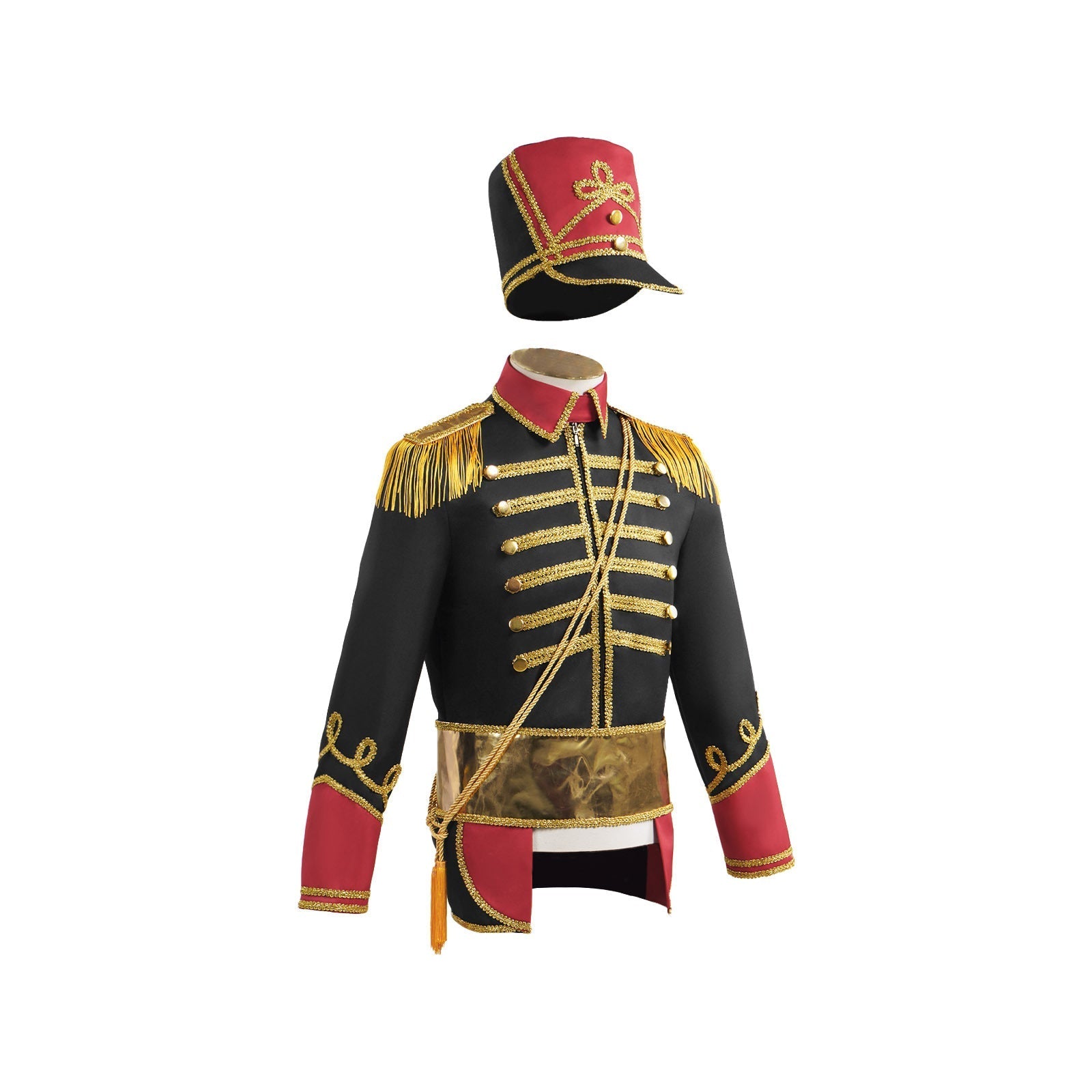 British Hussar Tunic Royal Prince Tailcoat Drummer Parade Costume Jacket Men Halloween - Azufun