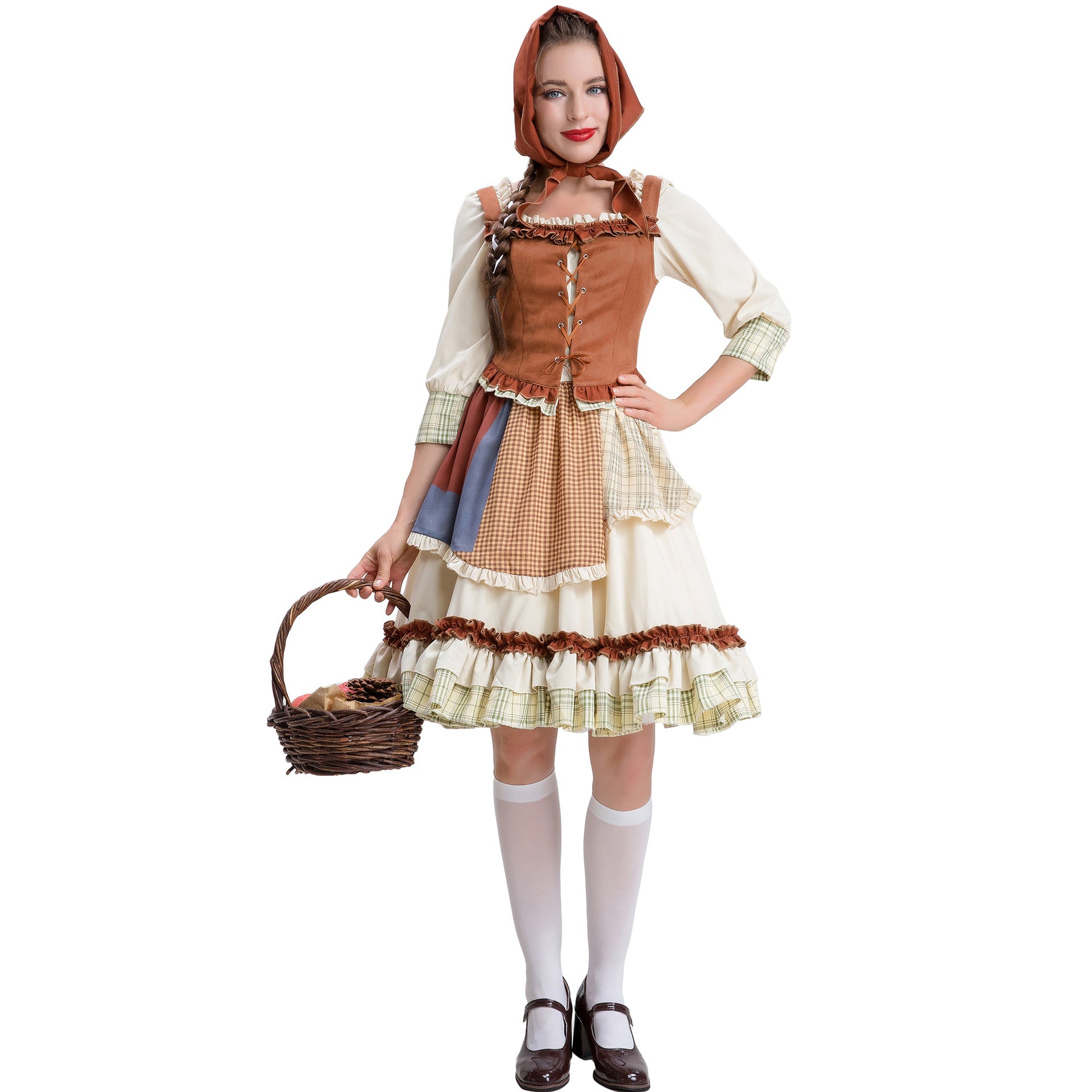 Little Red Riding Hood Halloween Dress Costume Maid Stage Suit - Azufun