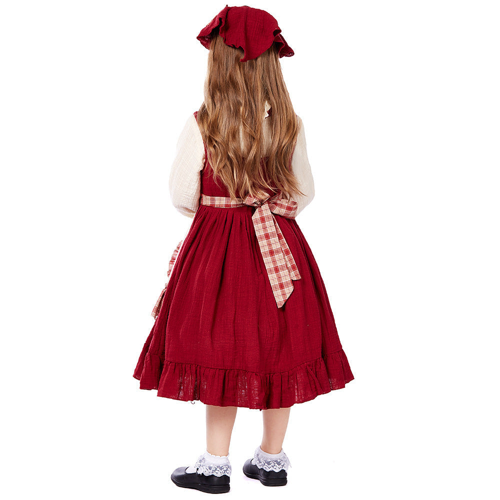 Kids The Little Match Girl Maid Oktoberfest Costume Dress Halloween - Azufun