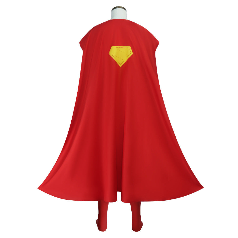 Deluxe Superman Clark Kent 3D Jumpsuit with Cloak Bodysuit - Azufun