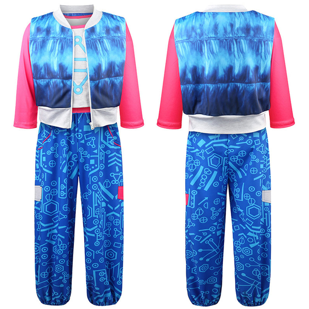 Zombies 4 Addison Costume for Kids Girls Cheerleader Dress Up 3PCS Halloween - Azufun