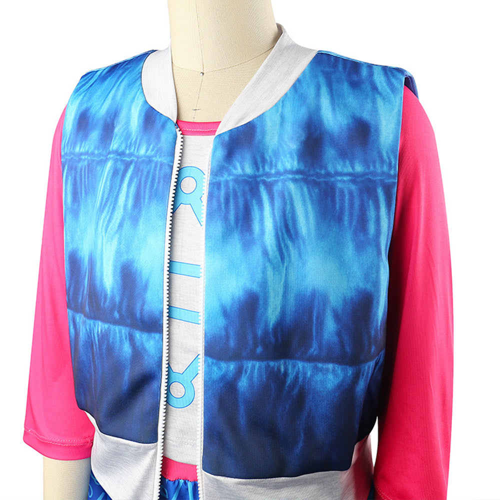 Zombies 4 Addison Costume for Kids Girls Cheerleader Dress Up 3PCS Halloween - Azufun