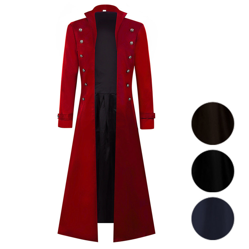 Medieval Steampunk Retro Gothic Costume Coat Trench Coat Victorian Uniform - Azufun