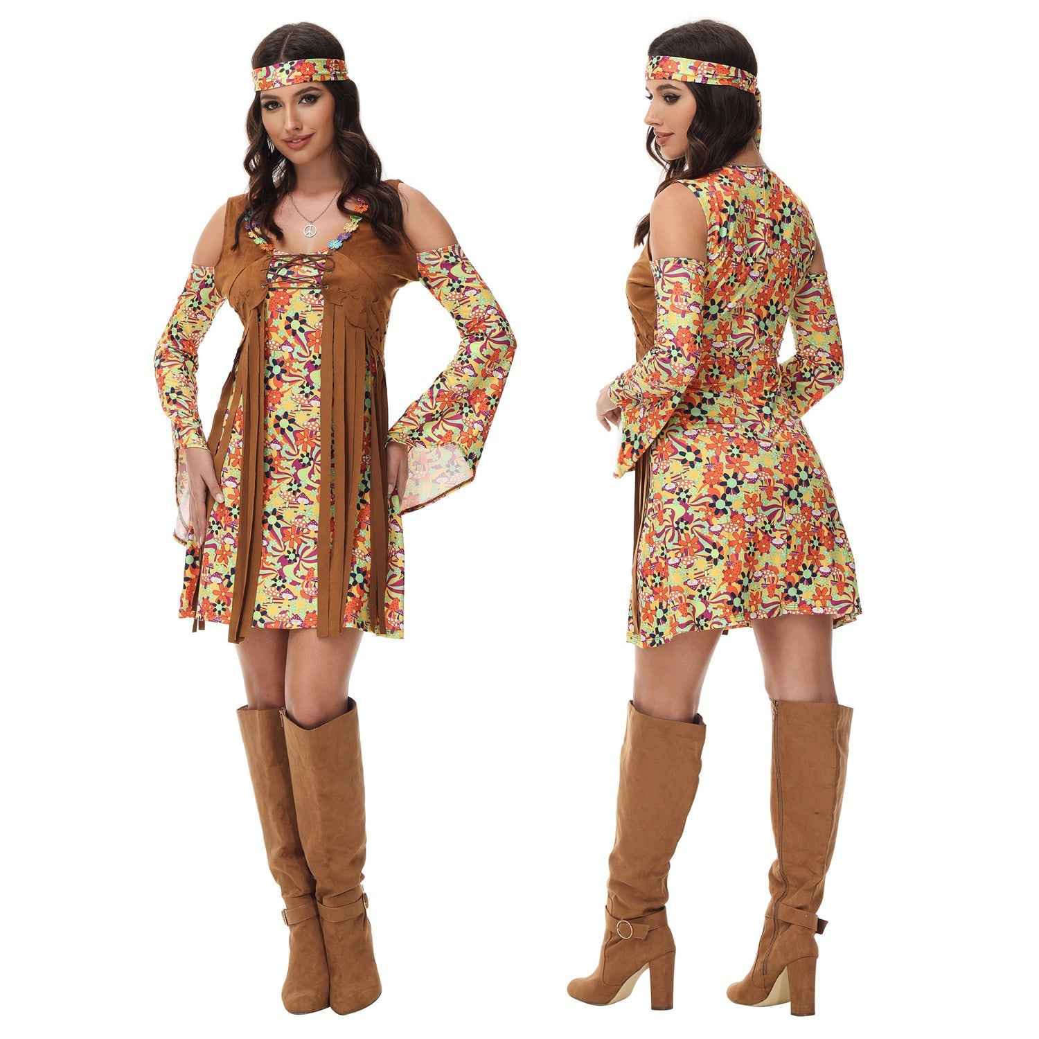Pure Hippie Costume Classic Retro Style Dress for Women