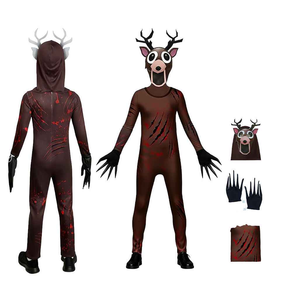 99 Nights in The Forest Bodysuit Costume Deer Animals Gaming Outfit Xmas