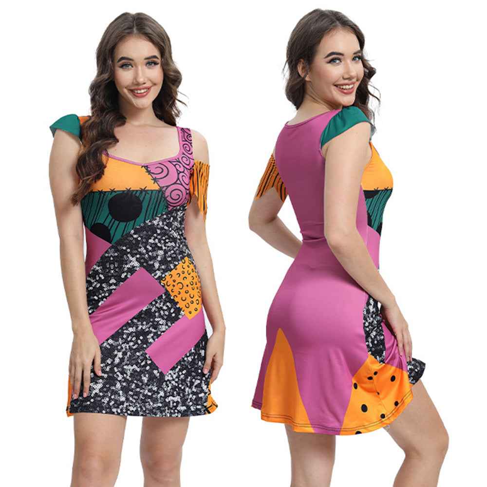 Halloween costume Christmas Nightmare cosplay Sally Jumpsuit dress