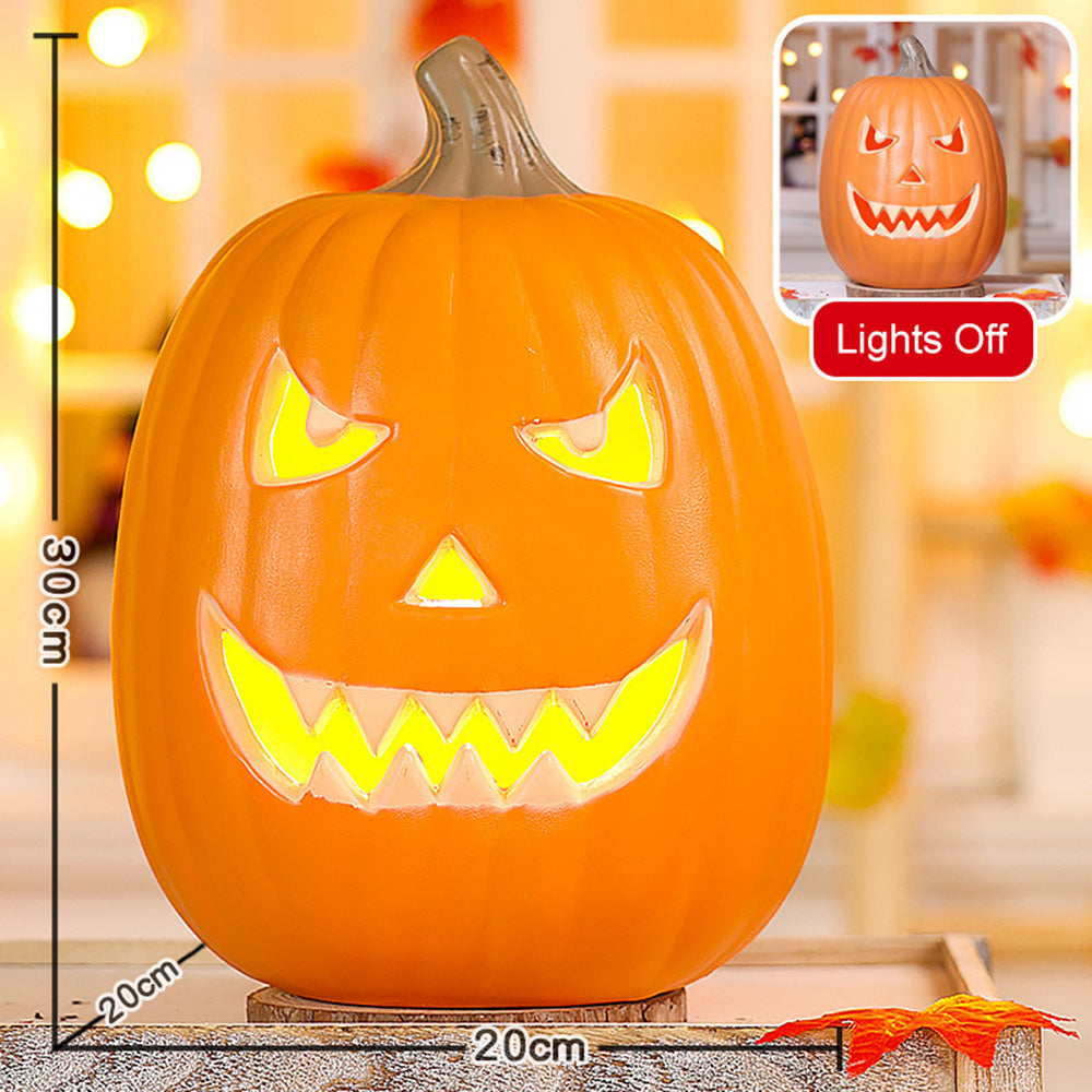 Light-Up Pumpkin Lantern Halloween Scene Decorations Fabric Items