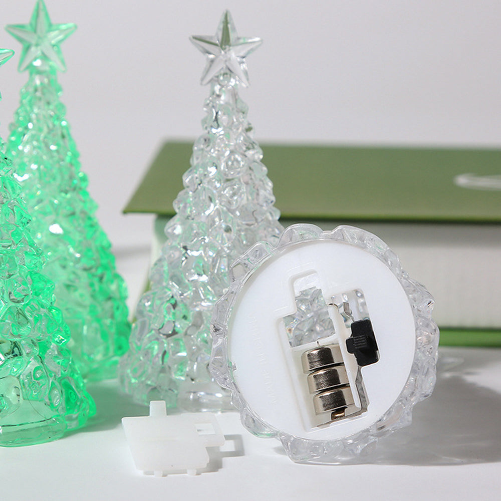 LED Christmas Tree Lights Christmas Table Ornaments Crystal Chandeliers