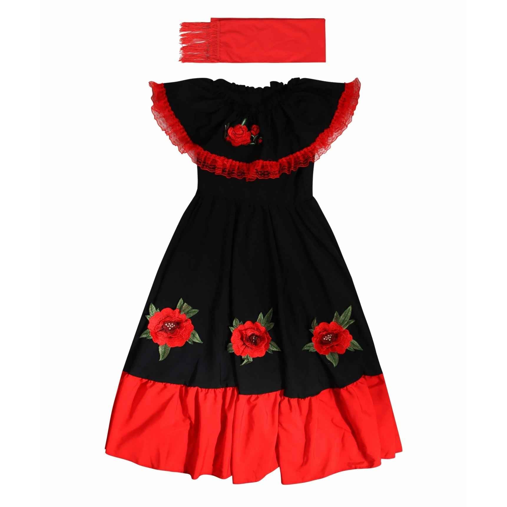 Halloween Day of the Dead Costume Spanish Traditional Cosplay For Children