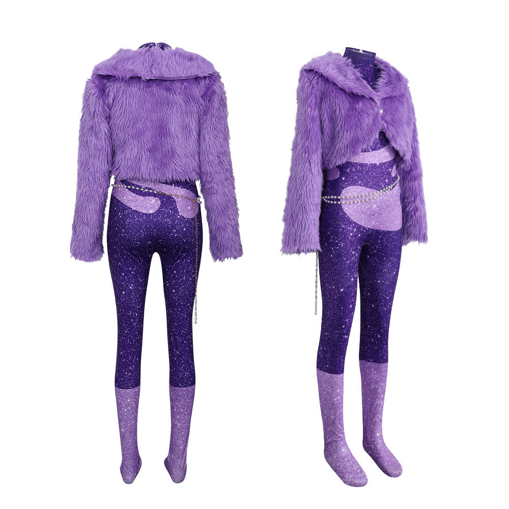 Zootopia 2 Gazelle Superstar Costume Purple Jumpsuit Cosplay Carnival Suit