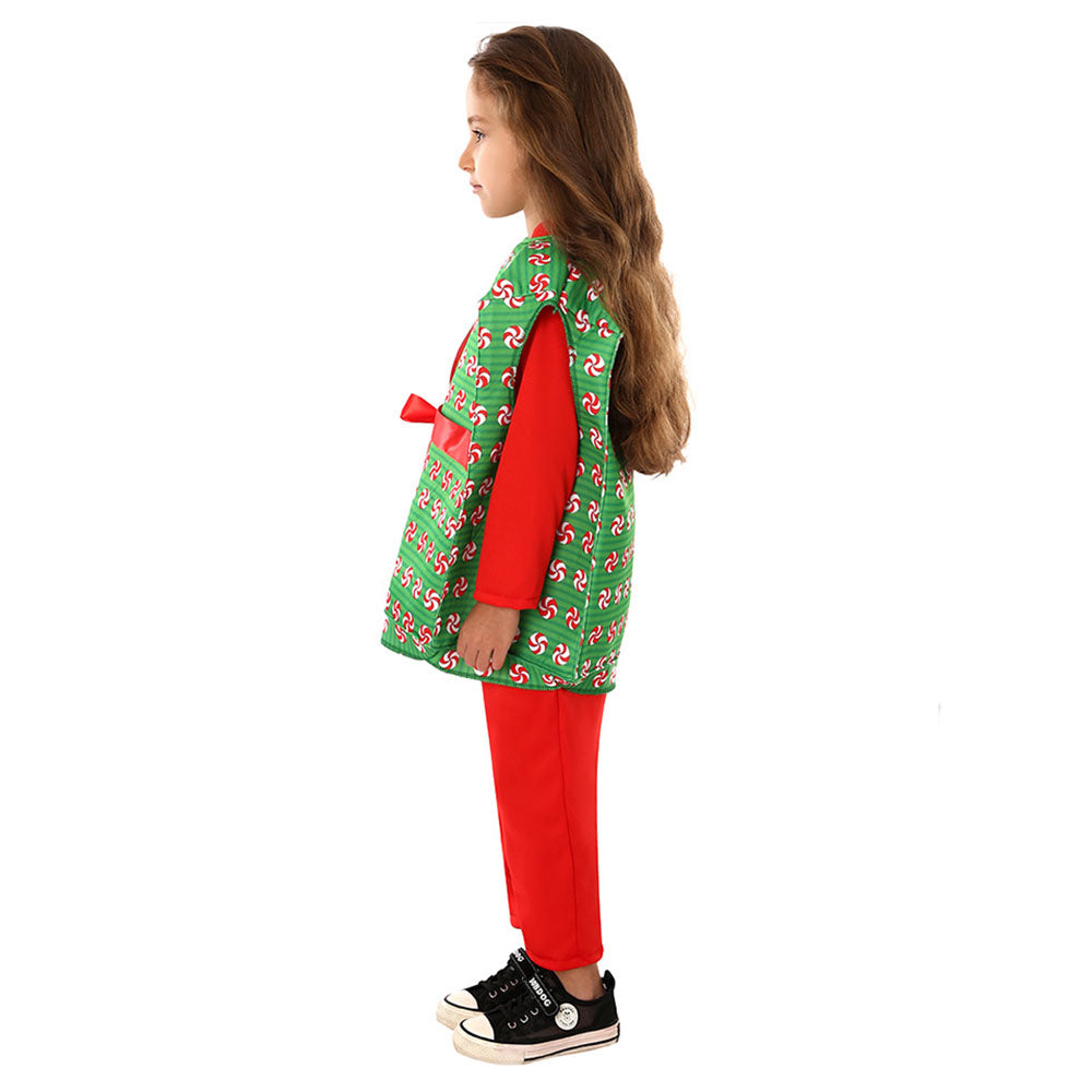 Christmas Present Costume Kids Gift Box Costume Vest For Boys Girls