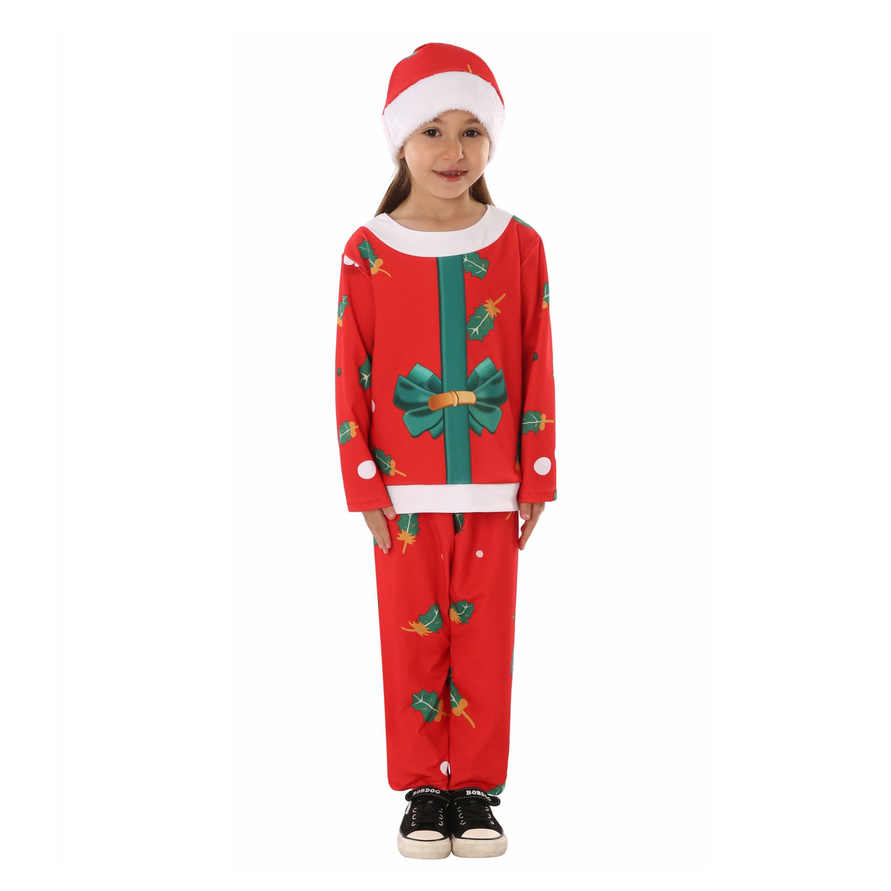Children's Red Santa Claus Pajama Party Dress up Costume for Kids