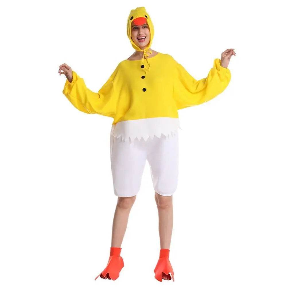 Adult Funny Yellow Chick Jumpsuit Cosplay Stage Performance Costume - Azufun