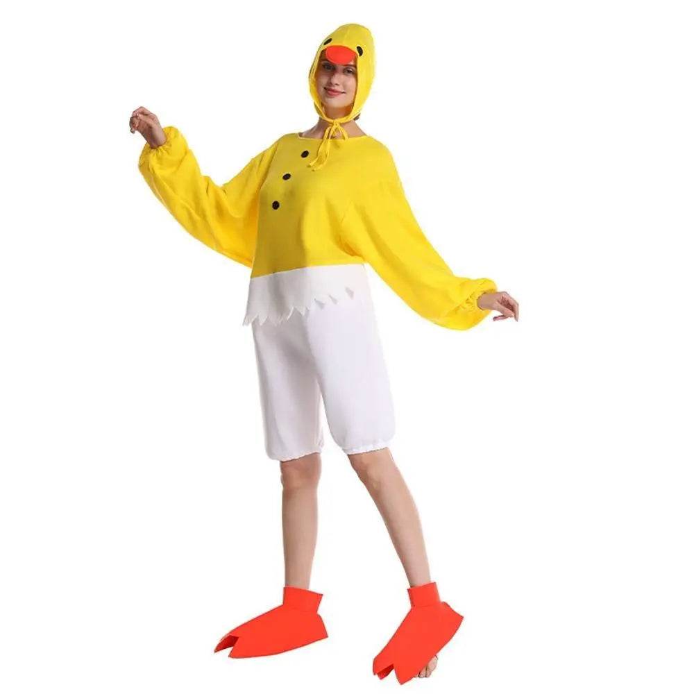 Adult Funny Yellow Chick Jumpsuit Cosplay Stage Performance Costume - Azufun